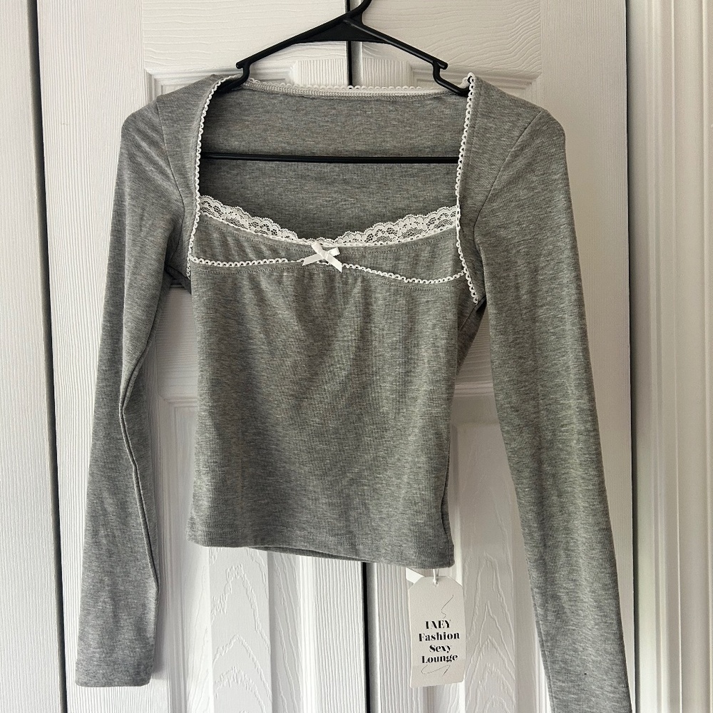 Coquette Gray Longsleeve Top